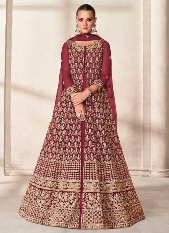 AASHIRWAD PRISHA Wedding Wear Heavy Work Designer Long Anarkali Suit Collection